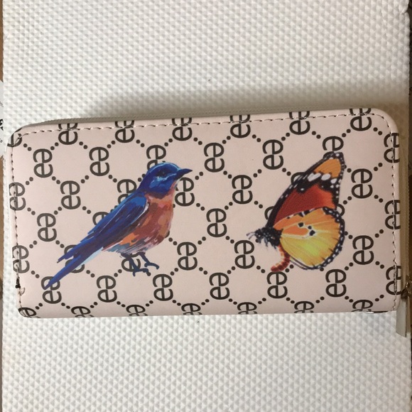 Butterfly and Bird Wristlet Wallet - Picture 13 of 14